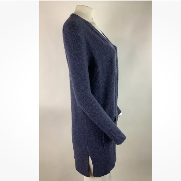 Madewell Sz XXS Kent Cardigan In Coziest Yarn Blue Alpaca Merino Wool Blend - Picture 3 of 7